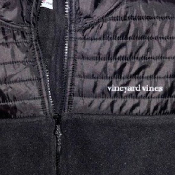 Vineyard Vines Full Zip 1/2 Quilted Fleece - Black - S - Picture 5 of 8